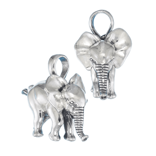 Vintage Baby Elephant Pendant for Necklace | Sterling Silver Baby Elephant Pendant for Necklace