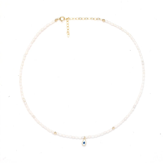 Teardrop Pendant on Freshwater Baroque Pearl Necklace | Teardrop Baroque Pearl Necklace | Handcrafted Elegance