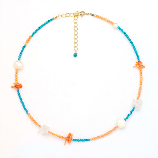 Miami Jagged Beaded Choker | Turquoise Jagged Beaded Choker | Handcrafted Unique Jewelry