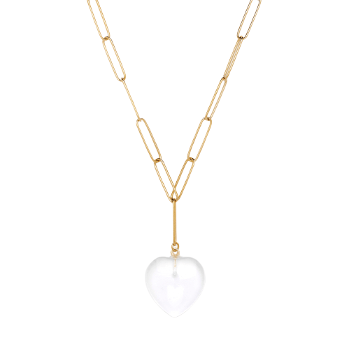 Kiara Transparent Heart Chain Necklace | Heart Chain Necklace – Unique Handmade Jewelry
