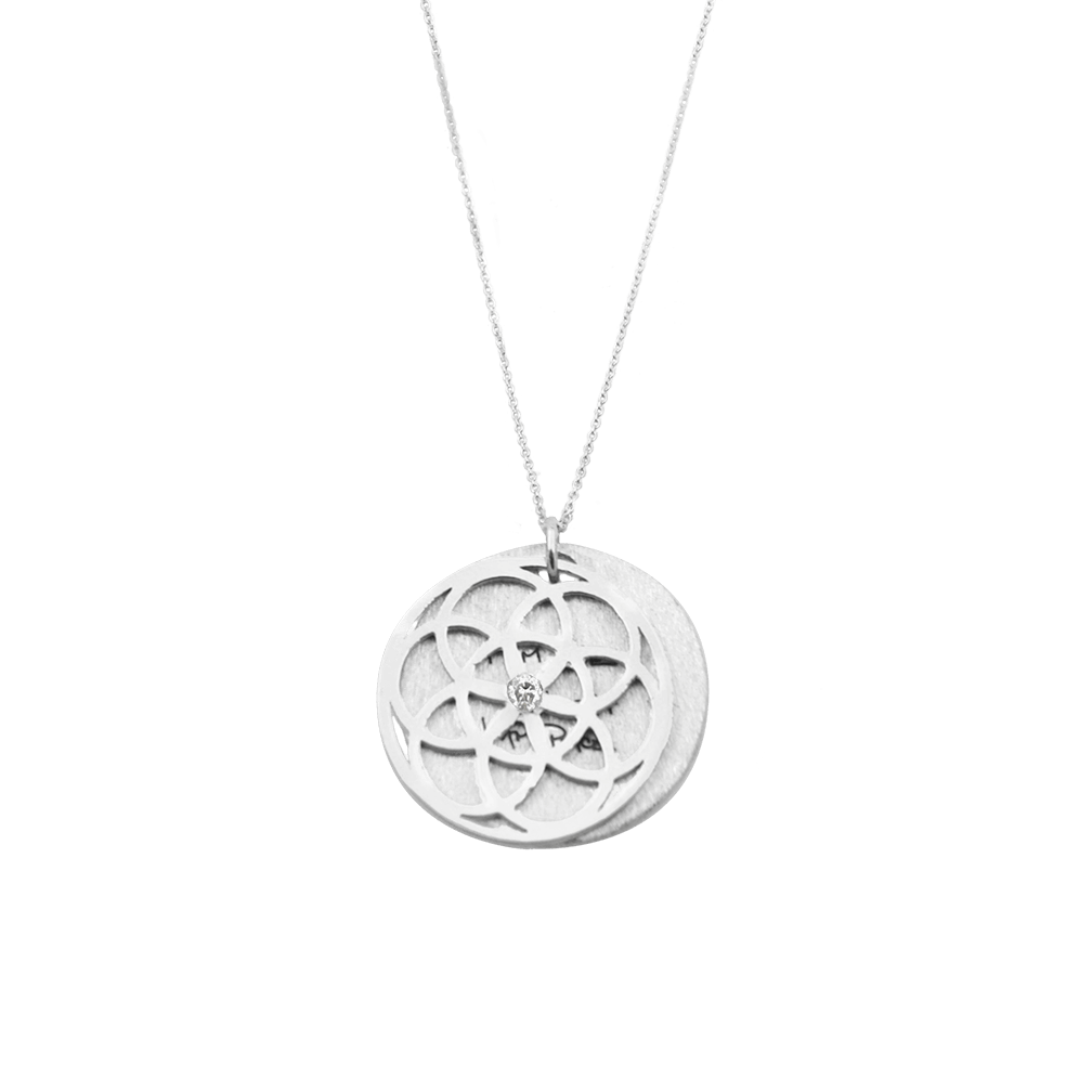 SEED OF LIFE NECKLACE WITH DIAMOND | Seed of Life Diamond Necklace | Spiritual Jewelry