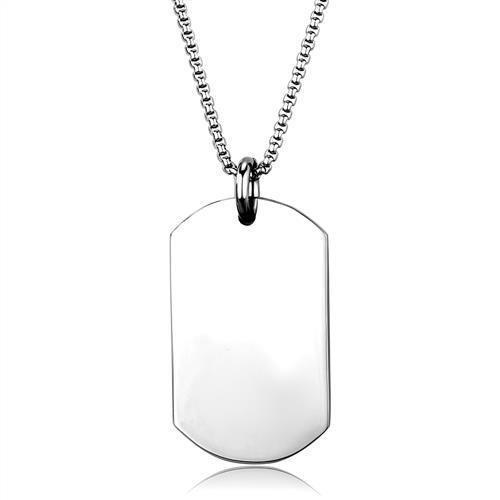 TK1995 - High polished (no plating) Stainless Steel Necklace with No Stone-0